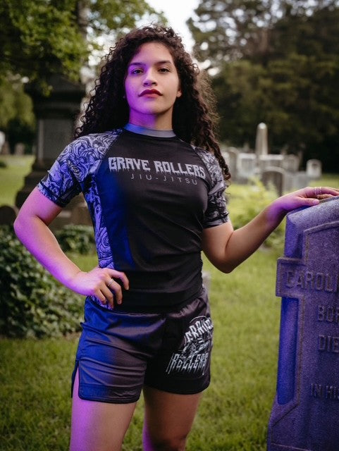 Skulls & Flowers - GREY ON BLACK